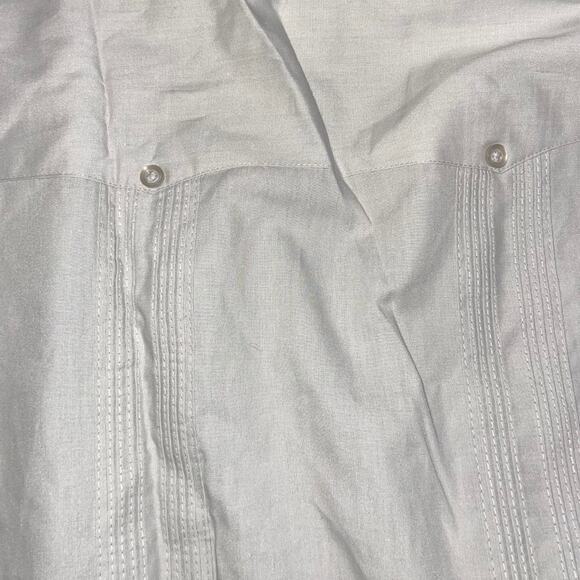 Havanera Co Mens Gray Guayabera Short Sleeve Shirt Size XL Cuban Vacation Beach - Picture 5 of 5